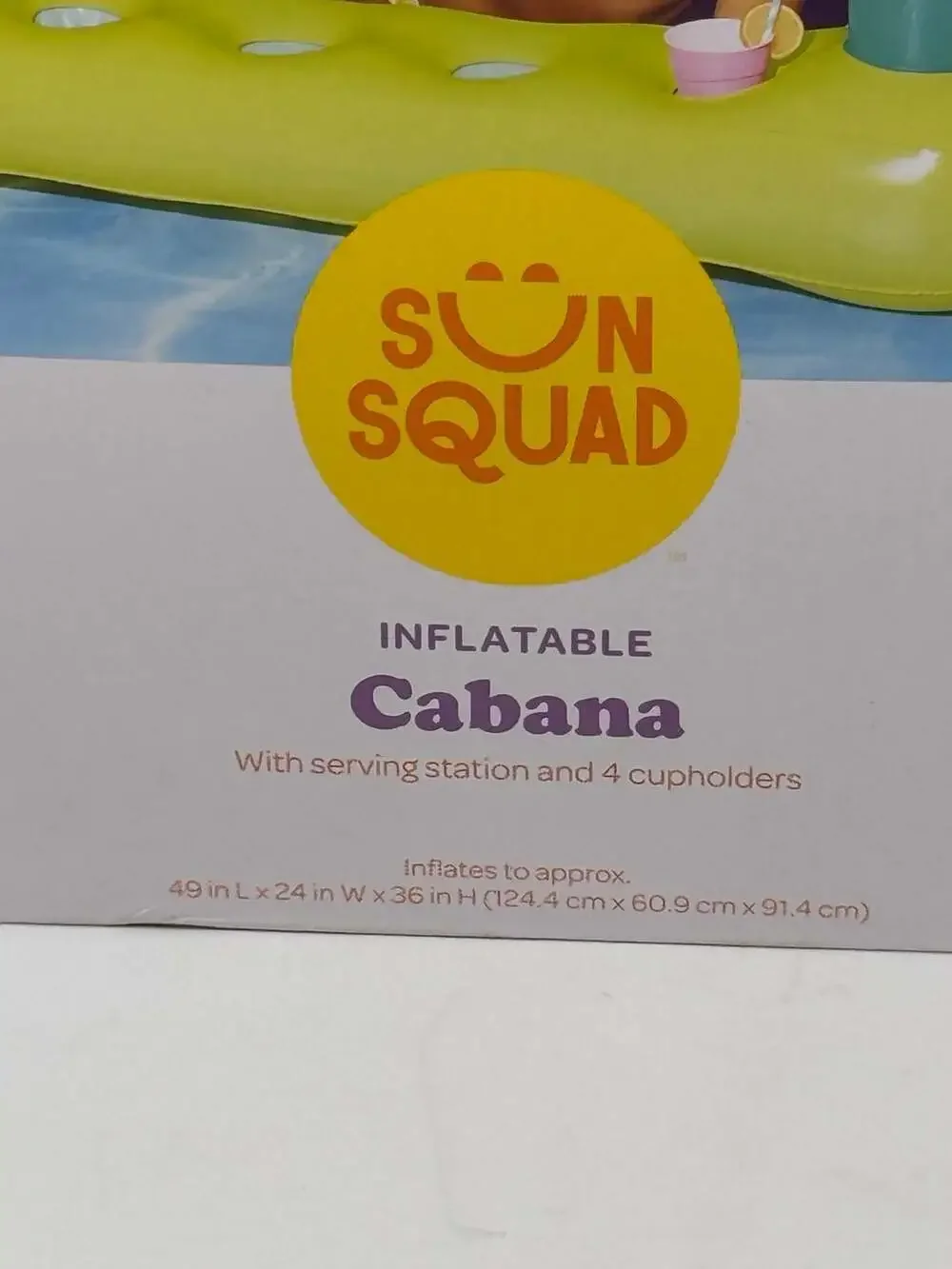 Sun Squad Inflatable Cabana with Serving Station and 4 Cupholders